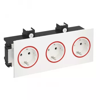 Rehau SIGNA IN BRK 3STD Triple Socket, Pure White/Red (6121036)