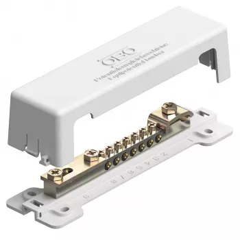 OBO Bettermann Equipotential Bonding Bar 188 mm, Brass, White (5015075)