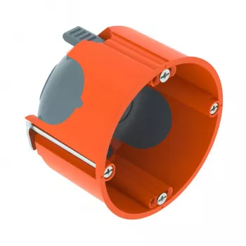 OBO Bettermann 2003806 hollow-wall device box, airtight, Ø68 mm, depth 47 mm, polypropylene, orange, 25 pieces
