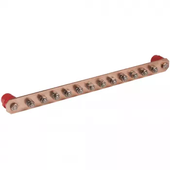 DEHN 472237 Equipotential Bonding Bar PAS I 12AP Copper 12-Way without Cover