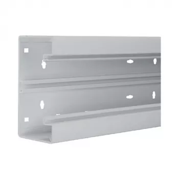 Hager BR6513017035 Skirting Duct Lower Part, PVC, Light Grey, 65x130mm, 2000mm