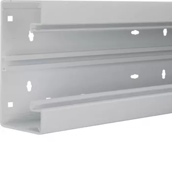 Hager BR6517017035 Skirting Duct Lower Part, Front, PVC, BR 65x170mm, OT 80mm, Light Grey
