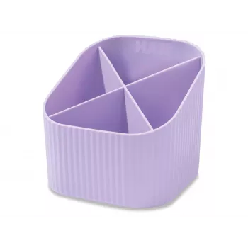 HAN X-LOOP Pen holder pastel purple plastic 4 compartments 11.1 x 11.1 x 10.5 cm (17238-887D)