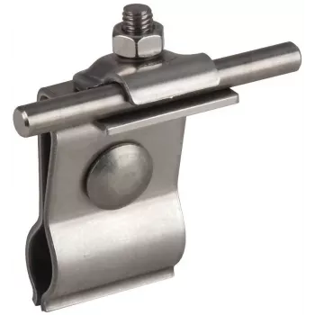DEHN Roof conductor holder for metal roofs, stainless steel, 8 mm round wire, clamp fixing, 223010