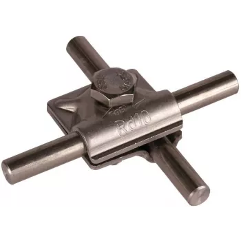 DEHN MV clamp NIRO multi-purpose connection clamp for round conductor Rd 10 / Rd 10, stainless steel V2A, hexagon screw, 391059