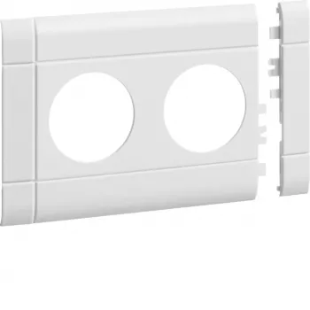 Hager Cover Plate 2-Gang Socket for BRH Duct Traffic White (RAL 9016) GB100209016