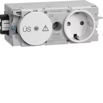 HAGER GS12009016 Schuko Socket with Fine Protection, C-Profile Mounting, Traffic White