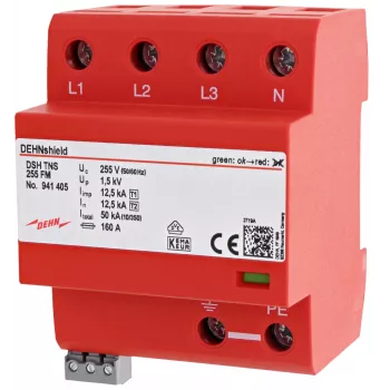 DEHN DSH TNS 255 FM Combined Arrester Type 1+2 for TN-S Systems (941405)