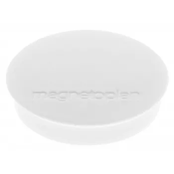 magnetoplan Discofix round magnet standard, white, full-core ferrite, holding force 0.7 kg (1664200)
