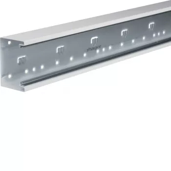 Hager BRS6510019016 Trunking Lower Section, Front Locking, 68x100mm, Traffic White, 2m