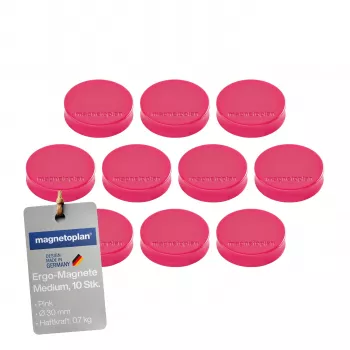 MAGNETOPLAN HOLTZ Magnet Ergo Medium 1664018 30mm Pink 10 Pieces