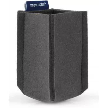 magnetoplan magnetoTray Small Pen Holder, Grey Felt, 100% Recycled PET, Magnetic 1227601