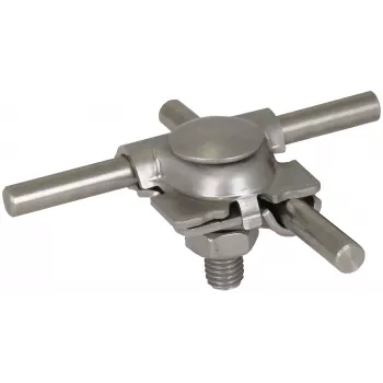 DEHN MV Clamp Stainless Steel V4A for Round Wire 8-10 mm Button Head Screw (391070)