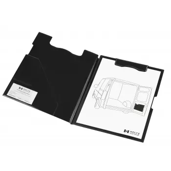 MAGNETOPLAN HOLTZ magnetoplan Magnetic Clipboard Folder, Black Writing Pad with Magnetic Folding Mechanism, Adheres to Magnetic Surfaces – 1 Piece (1131612)