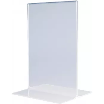 MAGNETOPLAN HOLTZ Acrylic Table Stand DIN A3 Portrait Crystal Clear Double-Sided 297 x 420 mm (43115)