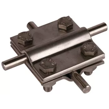 DEHN 319209 Cross Connector with Intermediate Plate, Stainless Steel V4A
