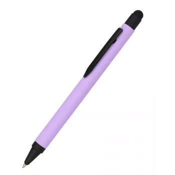 ONLINE SCHREIBGERÄTE aluminium ballpoint pen with stylus, purple, blue ink (32120/3D)