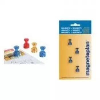 Magnetoplan Magnetic Memo Holder, Bright Transparent Orange, 4-Pack, Holds up to 9 A4 Sheets 1666144