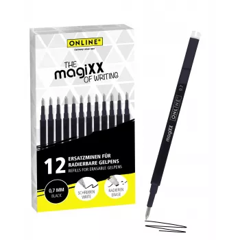 ONLINE magiXX Gel Pen Refill Black 0.7 mm 12 Pieces (40168)