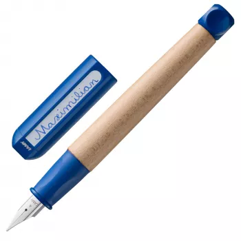 LAMY abc blue fountain pen for children, left-handed nib, ergonomic grip, maple wood sheep 1216661