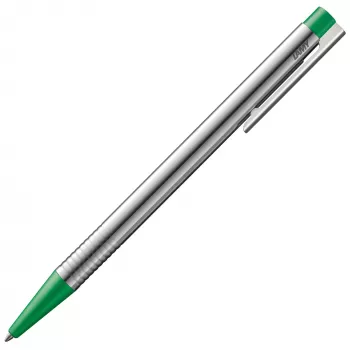 LAMY Logo ballpoint pen, matt green lacquer, stainless steel body, M16 blue refill 1228040