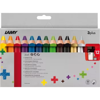 LAMY 1223548 3plus coloured pencils, 12-piece set