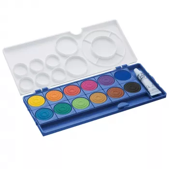 LAMY aquaplus watercolour paint box, 12 brilliant colours, blue case 1222610