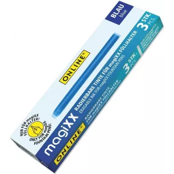 ONLINE magiXX Fountain Pen Ink Cartridges Blue 3-Pack (17107/12)