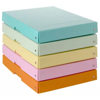 FALKEN PURE Storage Box 500 Sheets Pastel Assorted 24 x 32 x 4 cm, 5 Pieces 22001952000F