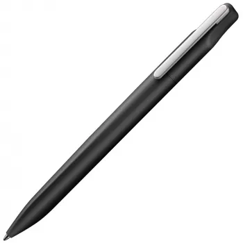 LAMY xevo ballpoint pen – black body, blue ink, medium line width, push mechanism, ergonomic grip zone 1233836