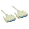 GoodConnections null modem cable, DB25 socket to DB25 socket, 3m, nickel-plated, double-shielded, black 4030-3