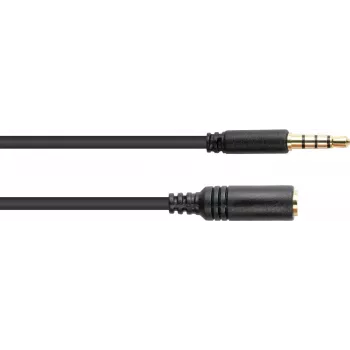 GoodConnections 3.5mm 4-Pole TRRS Extension Cable, Male to Female, 2m, Black AS-35V4B2