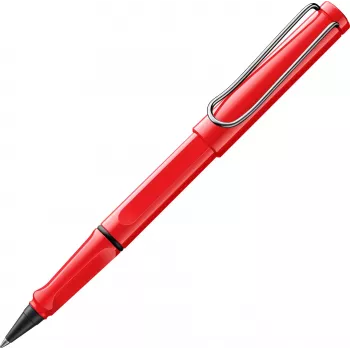LAMY Safari Rollerball Pen Red High Gloss with Metal Clip and Ergonomic Grip, incl. T 10 Ink Cartridge 1240183