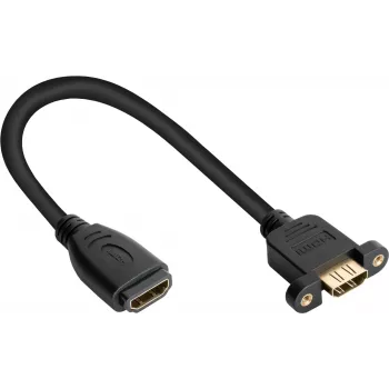 Good Connections HDMI installation cable, HDMI Type A socket to panel-mount socket, 0.3 m, black HDMI-AD23