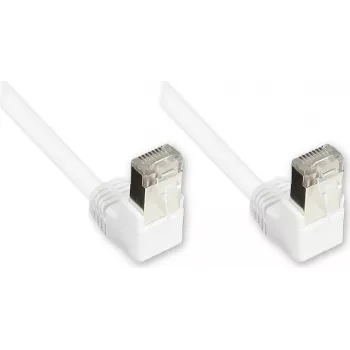 Good Connections Cat. 5e F/UTP patch cable, white, 3m, 90° downward angled RJ45 plugs 805W-030WI