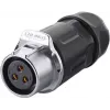 GoodConnections IC01-20P302 S1 Power Industrial Connector (3-Pin) Socket Plug with Click Lock, Solder Connection, M20