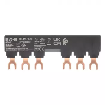 EATON B3.1/2-PKZ0 3-Phase Busbar Adapter for PKZ0 Motor Protection Circuit Breakers, 63 A, 690 V AC, 3-Pole, IP20 (044945)