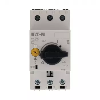 EATON PKZM0-0.16 Motor Protection Circuit Breaker, 0.16 A, 3-Pole, Rotary Knob, Thermal-Magnetic, DIN Rail 072730