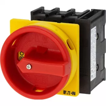EATON P1-32/EA/SVB/HI11 Main Switch, 3-Pole, 32 A, Panel Mounting, Red/Yellow 072567