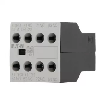 Eaton DILA-XHIT22 Auxiliary Contact Block, 2NO+2NC, Front Mounting, Screw Terminals, Black/White 101044
