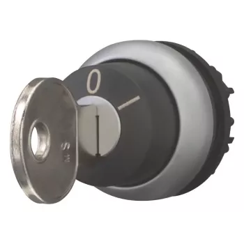 Eaton M22-WRS-MS5 key selector switch, 3 positions, spring return, black/silver 111785