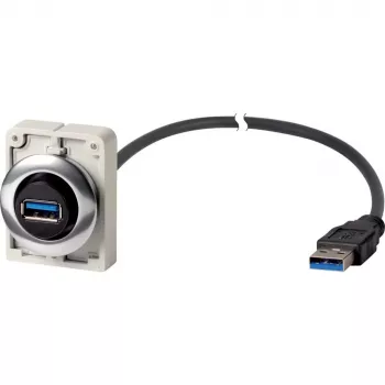 Eaton M30C-FUSB-60 Built-in USB 3.0 Type-A Socket with 1.5 m Cable, Metal Front Ring Y7-187084
