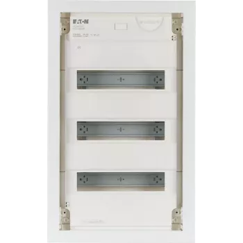 Eaton KLV-36HWP-F Surface-Mounted Distribution Board, 3 Rows, 36 Modules, Transparent Door, White 178810