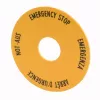 Eaton M22-XAK1 Emergency Stop Label Plate, Yellow, 90 mm, IP66 216465