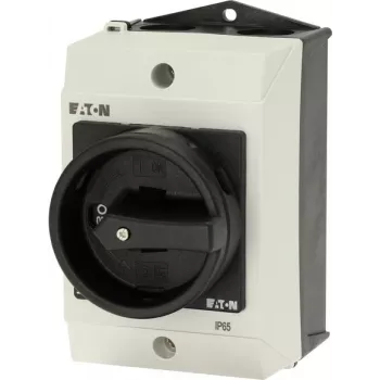 Eaton T0-1-102/I1/SVB-SW 2-Pole main switch, 20 A, 690 V AC, black handle, white front plate 207144