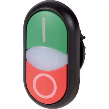 Eaton M22S-DDL-GR-X1/X0 Pushbutton, Multicolour, Plastic, IP66, 32.2 mm, 54.7 mm 216701