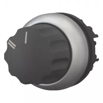 Eaton M22-WR-X92 selector switch, 2 positions, latching, rotary knob, black