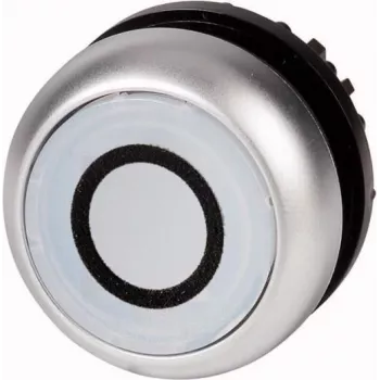 Eaton M22-DL-W-X0 pushbutton switch, black/metallic/white 216940