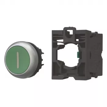Eaton M22-D-G-X1-K10-BVP pushbutton with plastic front ring, green, 1 NO 110937