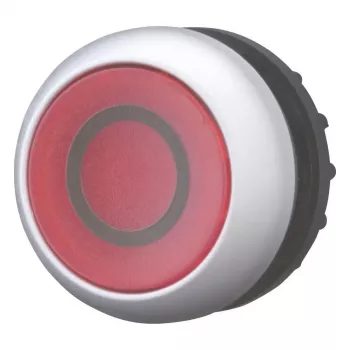 Eaton M22-DL-R-X0 pushbutton switch, black/metallic/red 216936